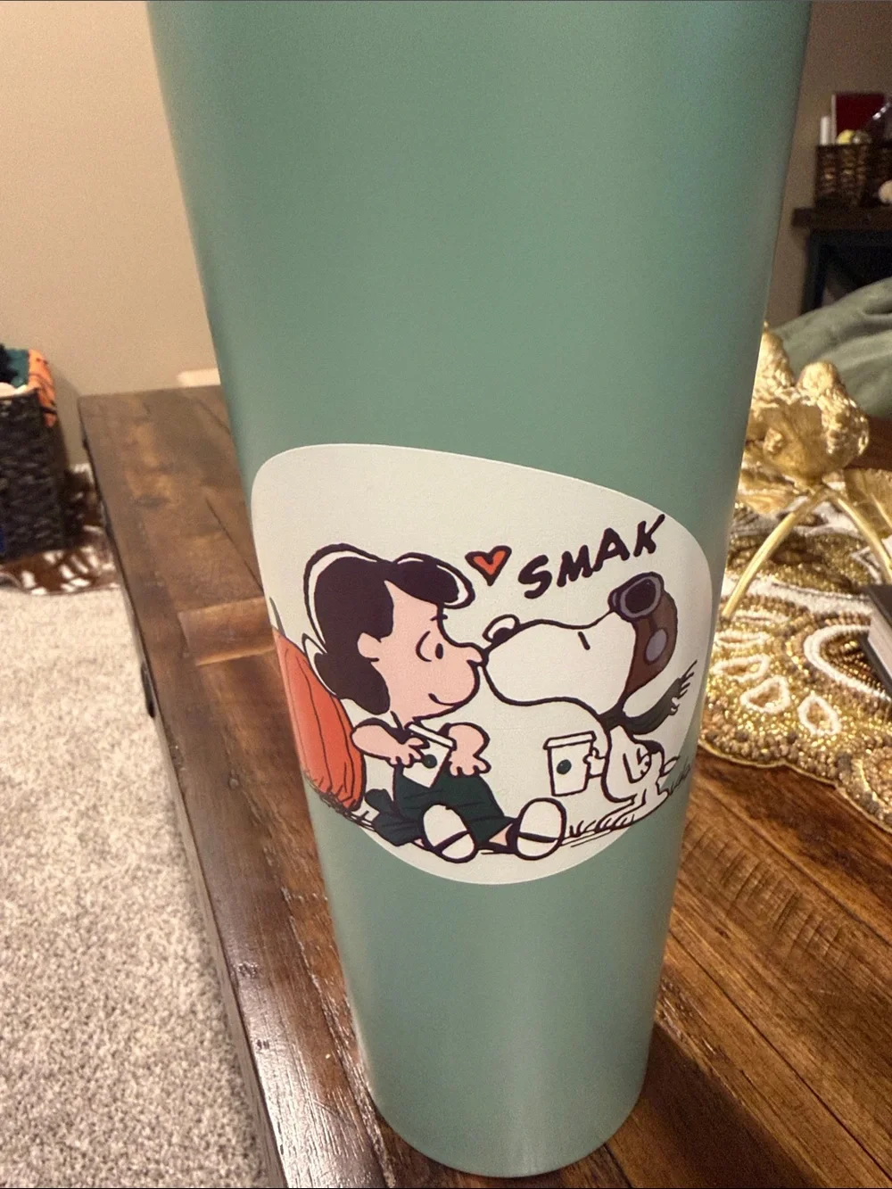 NWT Peanuts x Starbucks Mint Green Snoopy Travel Tumbler